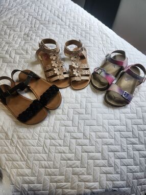 Girls Pink Gradient Double-Strap Sandals - Kids Shoes All Size 1